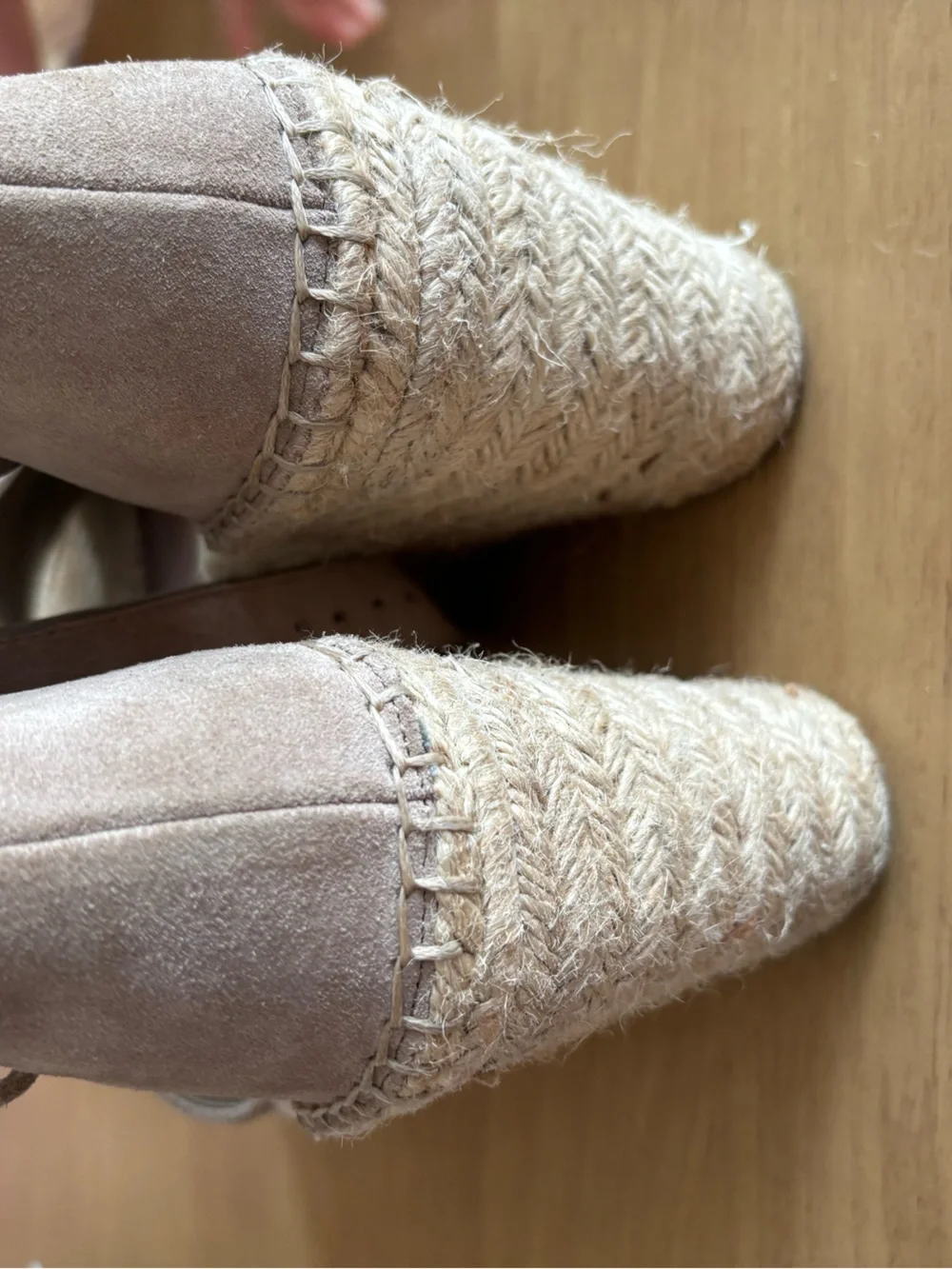 Marc Fisher Beige Espadrille Wedge Sandals